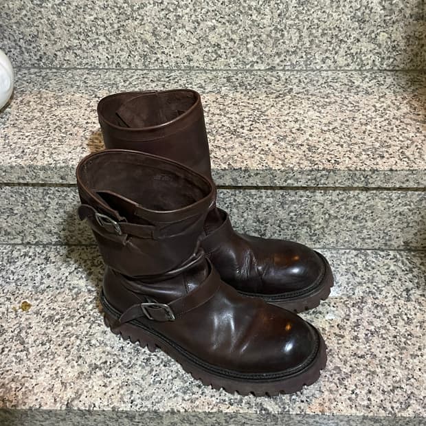 (280) 6.5cm 페더 코만도솔 홀스하이드 엔지니어부츠 브라운