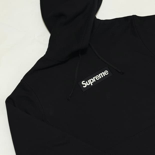 SUPREME 슈프림 블랙 박스로고 후드 XL