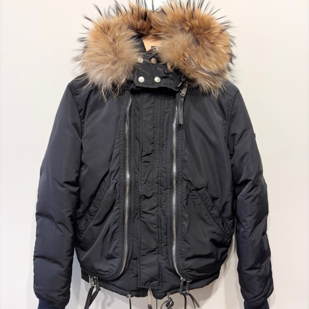 디스퀘어드 멀티지퍼 라쿤 퍼 다운 패딩 자켓