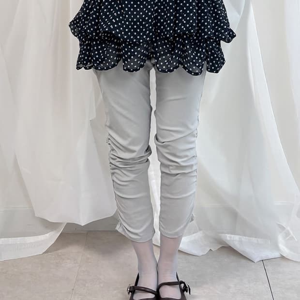 iez gray shirring designed pants