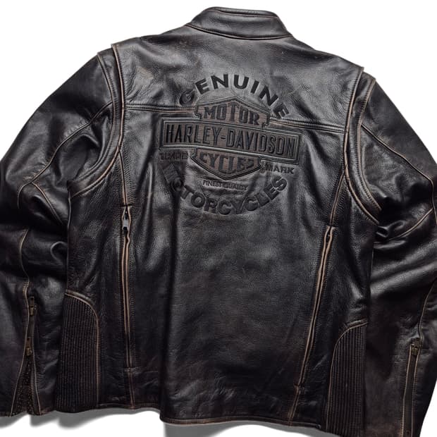 [L] 할리데이비슨 소가죽 바이커 자켓