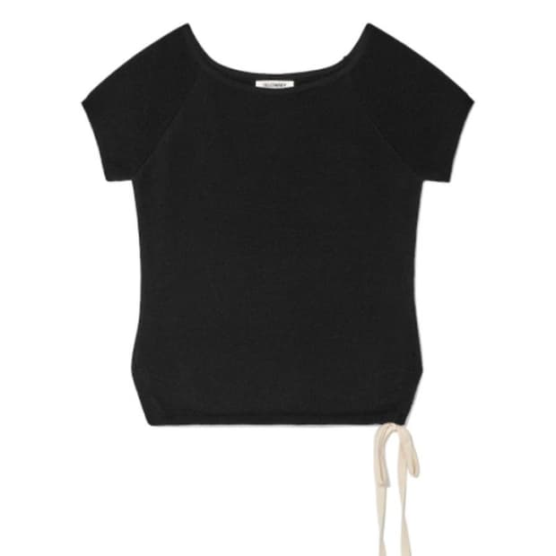 글로니 BOW SLIT KNIT TOP 블랙