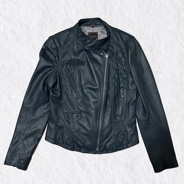 City Gee 청록색 양가죽 자켓