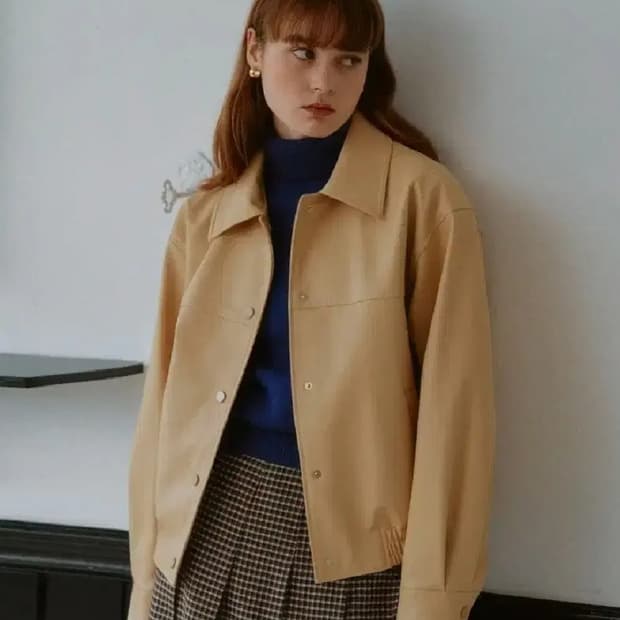 rolarola 로라로라 베이지 레더 자켓