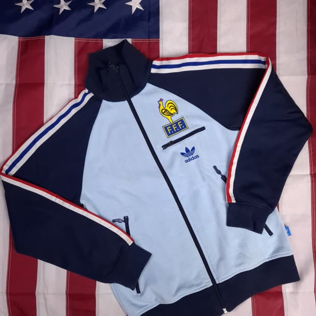 오리지날 일본판 아디다스 프랑스 FFF 1982 트랙탑져지