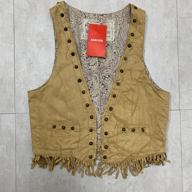 Recette a ya mode 큐빅 스웨이드 웨스턴 베스트 #509