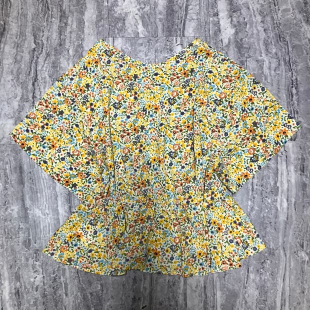 일본빈티지 달천깔페어리 프린세스 플라워 퍼퓰럼티셔츠