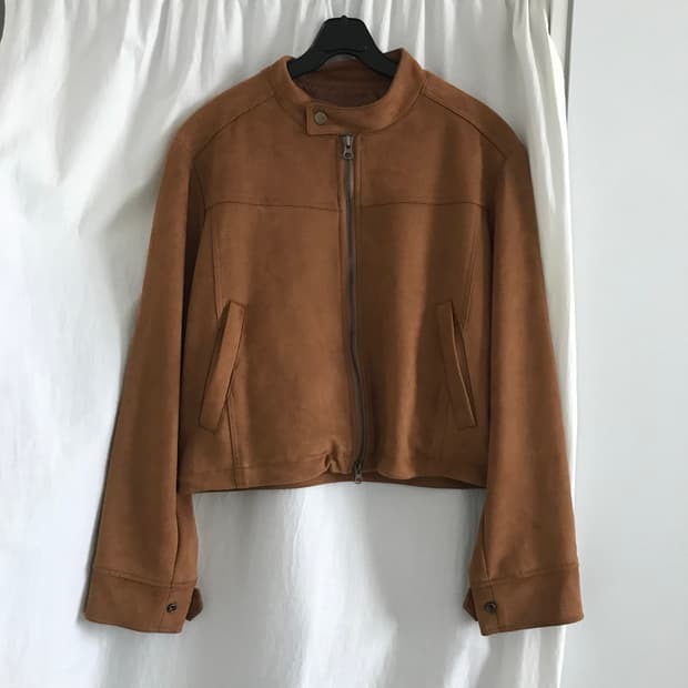 스웨이드 바이커 자켓