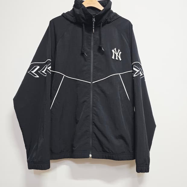 MLB 뉴욕 양키스 블랙 바람막이 후드 자켓105