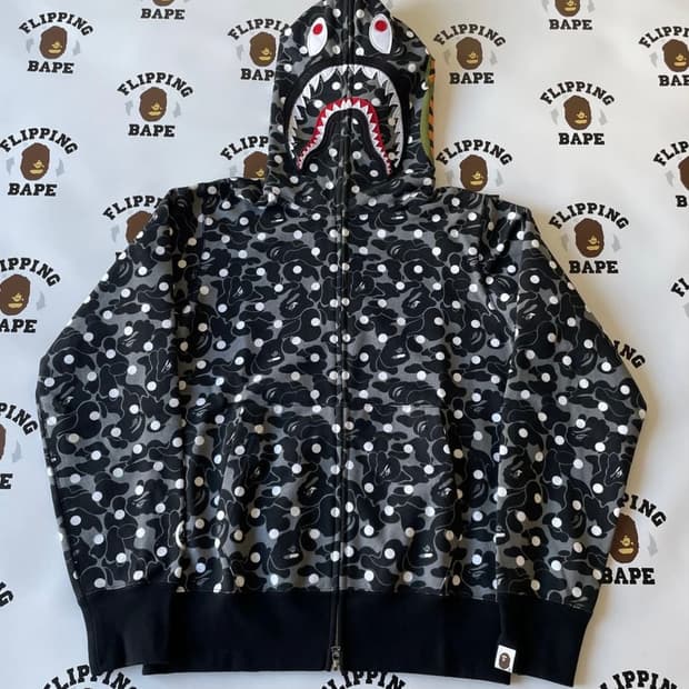 XL 베이프 도트 샤크 후드집업