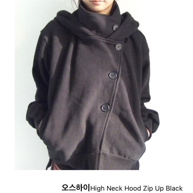 오스하이 하이넥 후드집업 코트 (1)