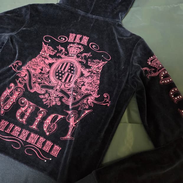 쥬시꾸뛰르 네이비핑크 후드집업