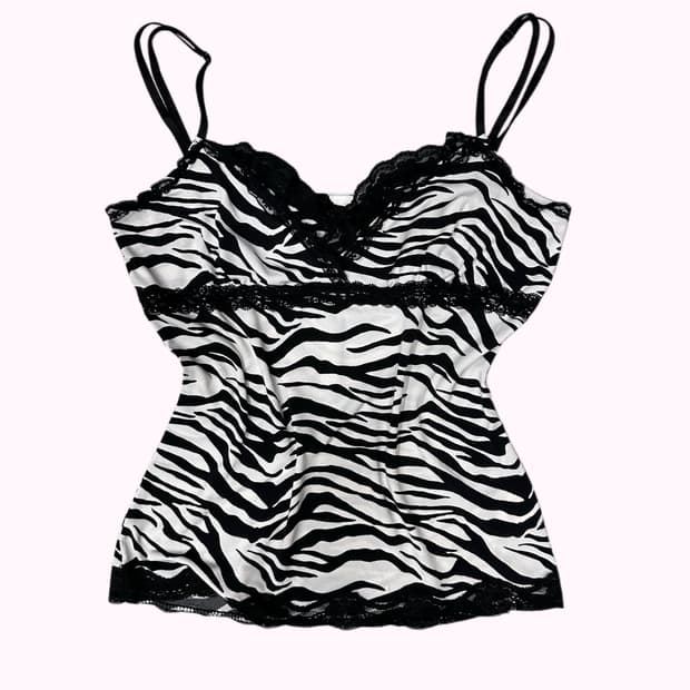 zebra lace gyaru top