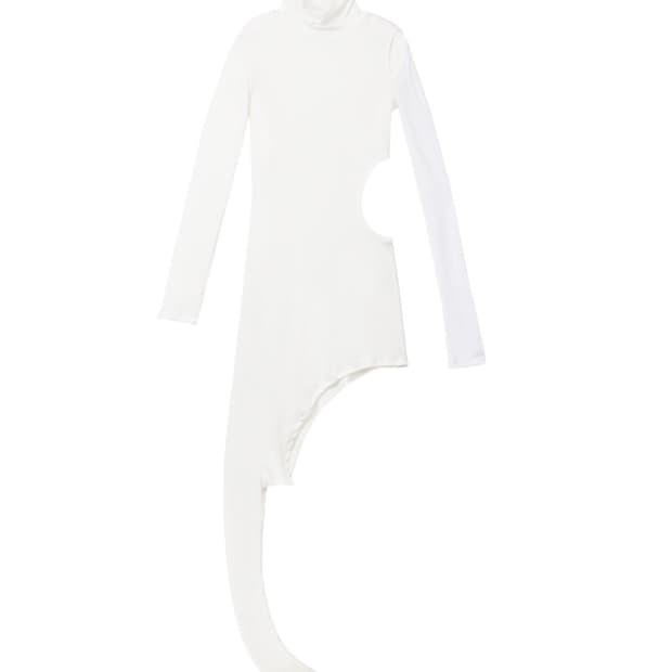 본내 터틀넥 컷아웃 드레스