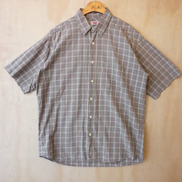 리바이스 반팔 레드 체크 Levi's