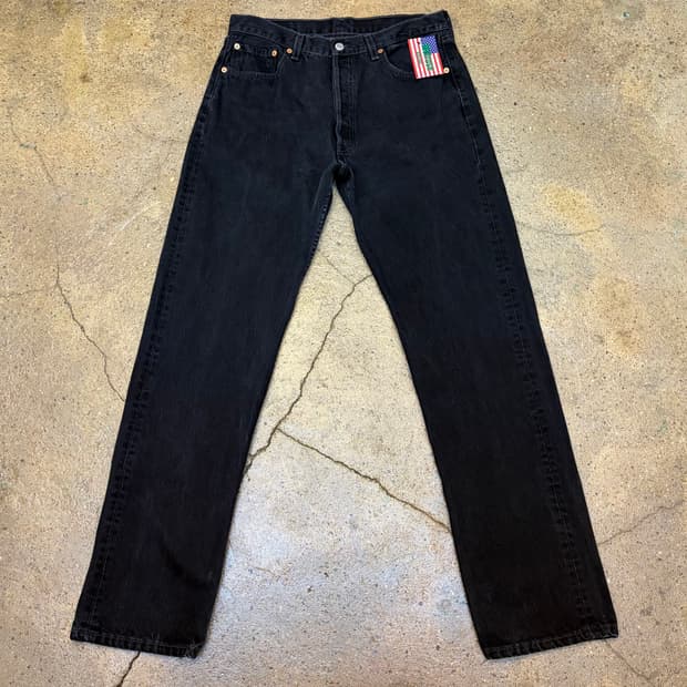 90s Made in USA 빈티지 리바이스 501 블랙진 청바지