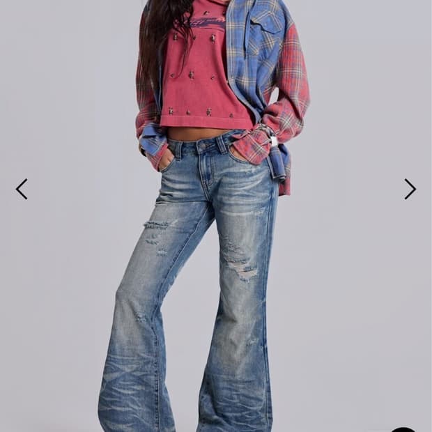 Jaded London Mid Blue Distressed Creased