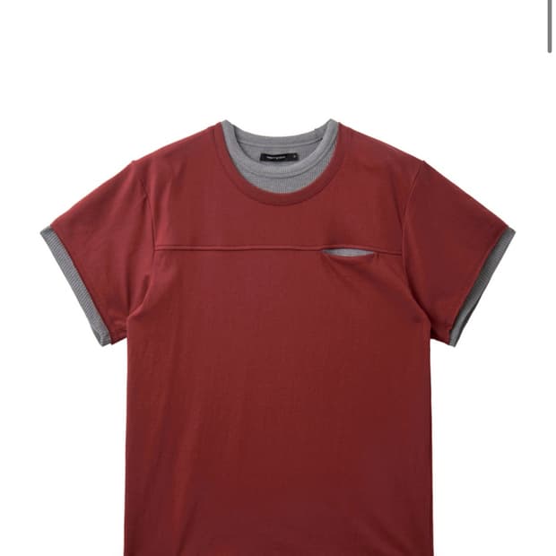 Double Neck Tee Red 