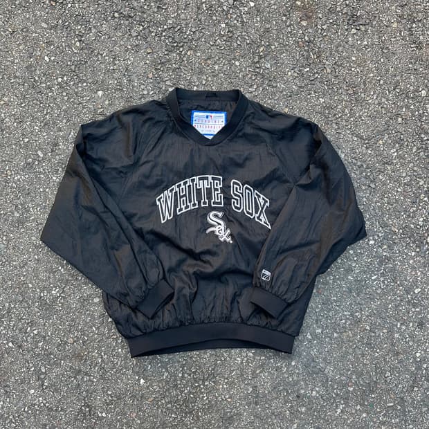 90s 빈티지 로고 7 시카고 화이트 삭스 웜업 