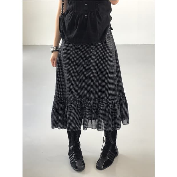 Voltage Acetate Dotted Midi Skirts