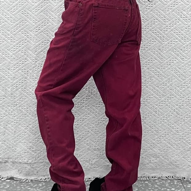 리바이스 550 빈티지 레트로 버건디와인 데님팬츠 L C10568