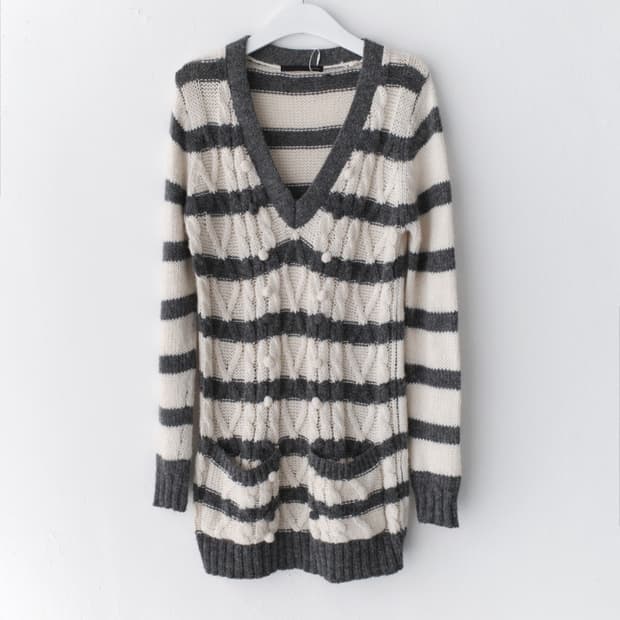 bubble pocket long knit