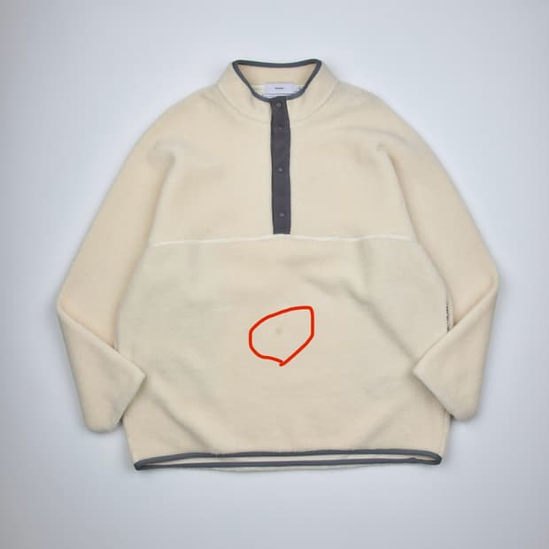 Graphpaper 울 보아 하이넥 풀오버 크림