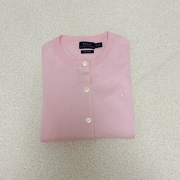 폴로 랄프로렌 피마코튼 핑크 가디건