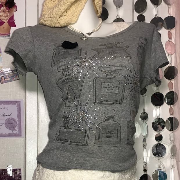 gray romantic cubic top