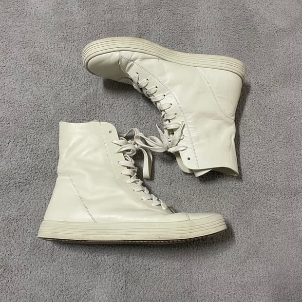 260) 릭오웬스 레더 밀크 화이트 하이탑