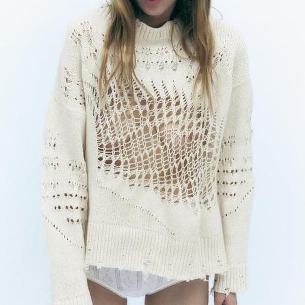 그런지 데미지 니트 펑크 고딕 y2k