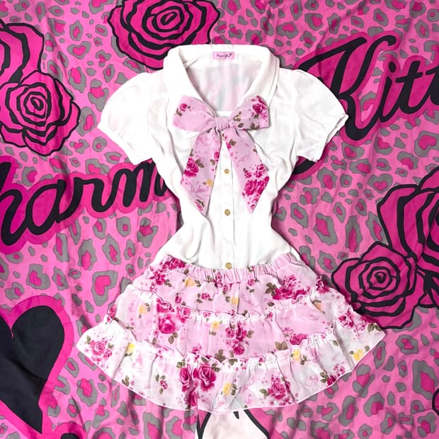 MA*RS 마즈 로즈 플라워 셋업 히메 로맨틱갸루 코디 핀터 대장 109