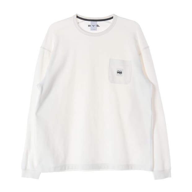 미즈노 RB 로고 포켓 긴팔 티셔츠 화이트 XL