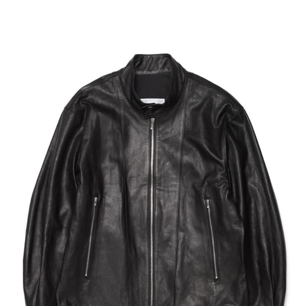 구매) 해칭룸 해링턴 레더 자켓 램스킨 블랙 2사이즈
