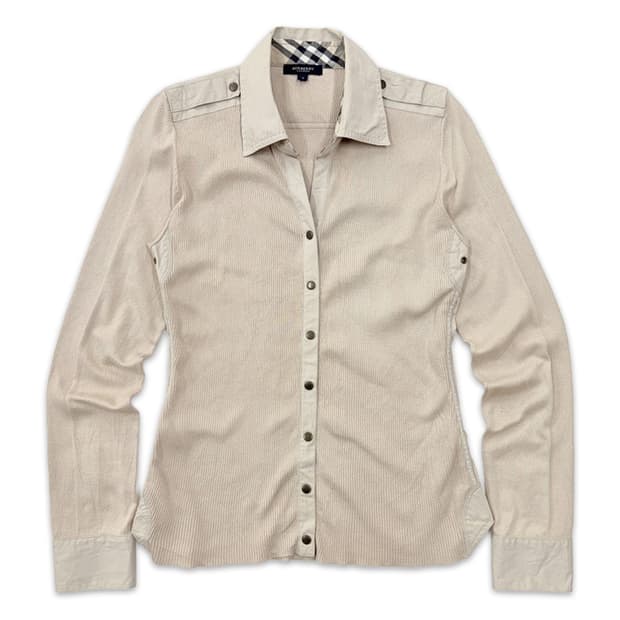 빈티지 버버리 아이보리 셔츠 니트