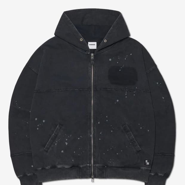 노매뉴얼 후드집업 워시드 블랙