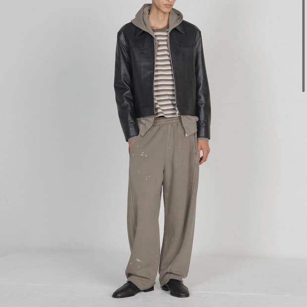 브라운야드 레더 블루종