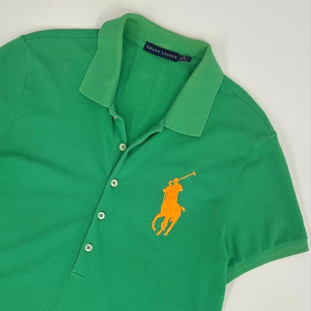 폴로 빅포니 오렌지 그린 pk  카라 셔츠 M