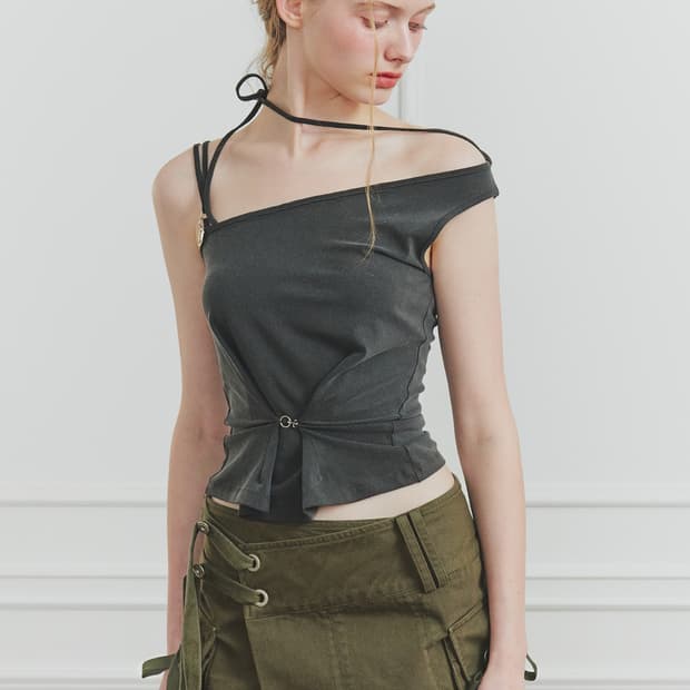 페인오어플레져 RUBY HOOK TOP charcoal