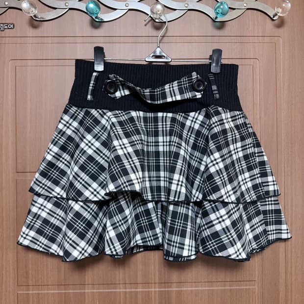 빈티지 갸루 핀터깔 고스펑크 니혼진 체크 플리츠 스커트