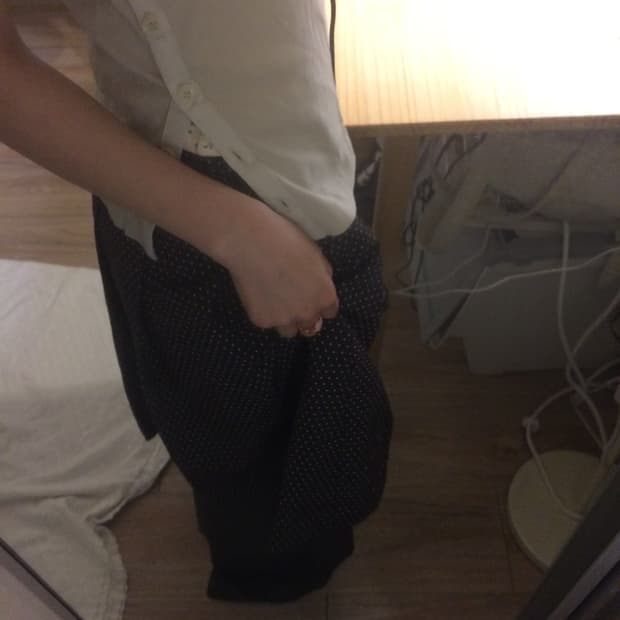 dot skirt layered pants