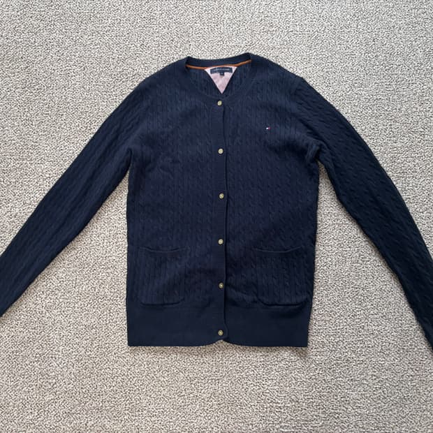 타미힐피거 가디건 남색