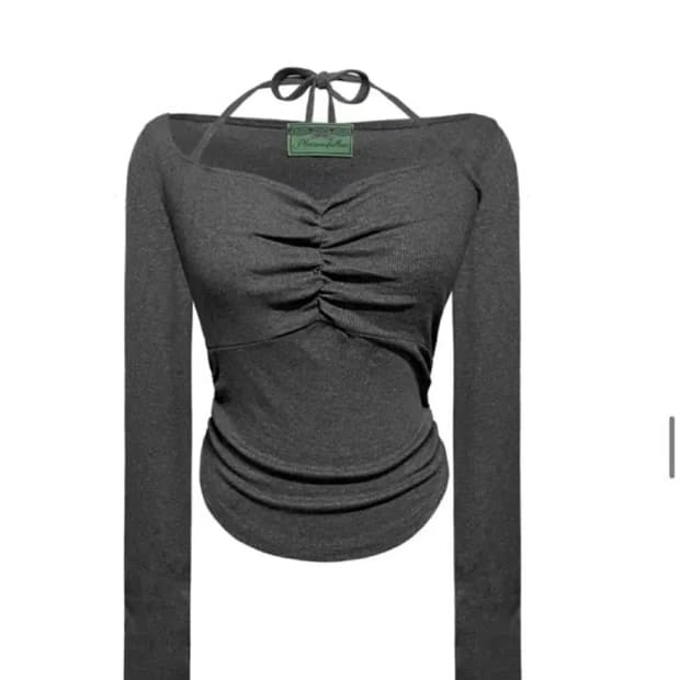 플리즈노팔로우 지젤탑 멜란지 블랙