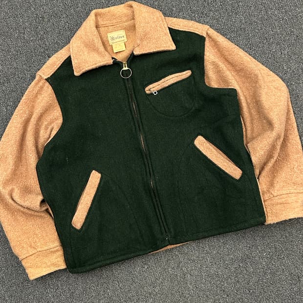 M)Melton 빈티지 울 스포츠 자켓