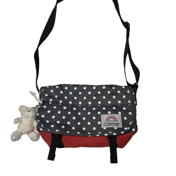 ❣️일본 콜맨 빈티지 땡땡이 모리걸 크로스백/도트무늬 메신저백 가방