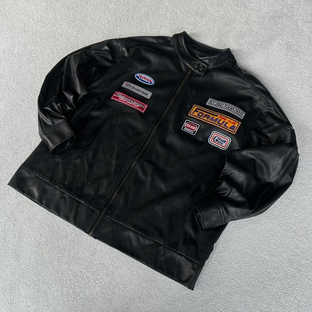 DAZY 블랙 레더 자켓 