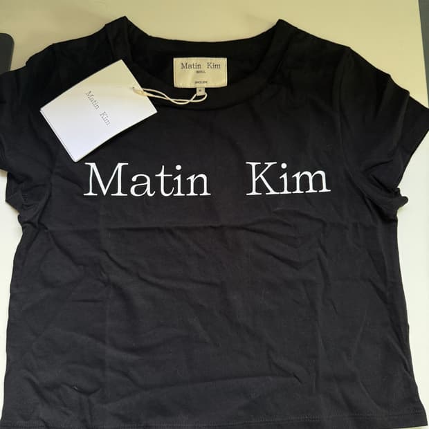 마뗑킴 크롭 반팔 티셔츠