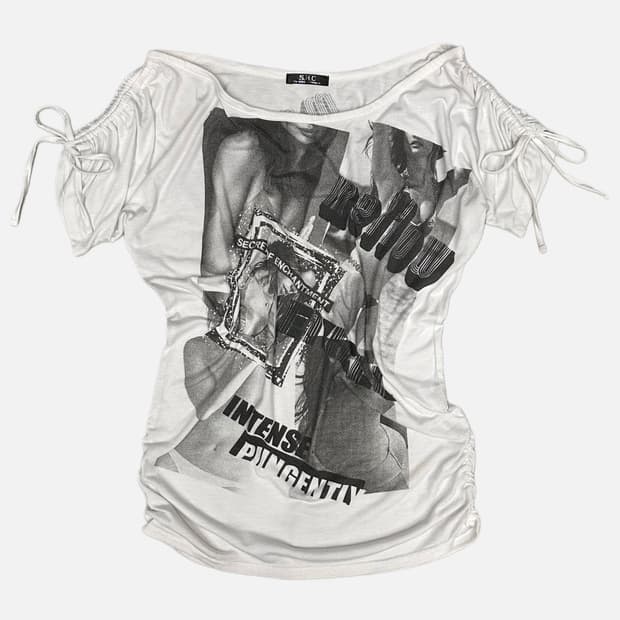 SHC grunge punk shirring t-shirt