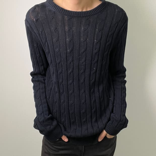유나이티드 애로우즈 네이비 케이블 니트 스웨터 L