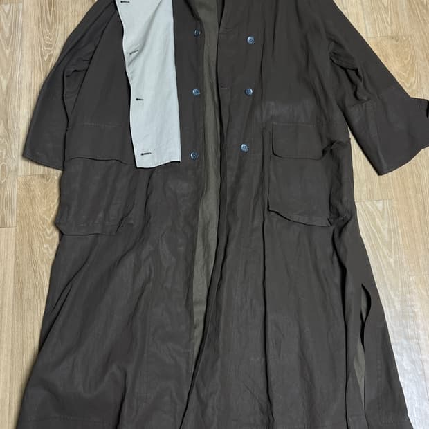 빈티지 아크네 린넨 롱 자켓